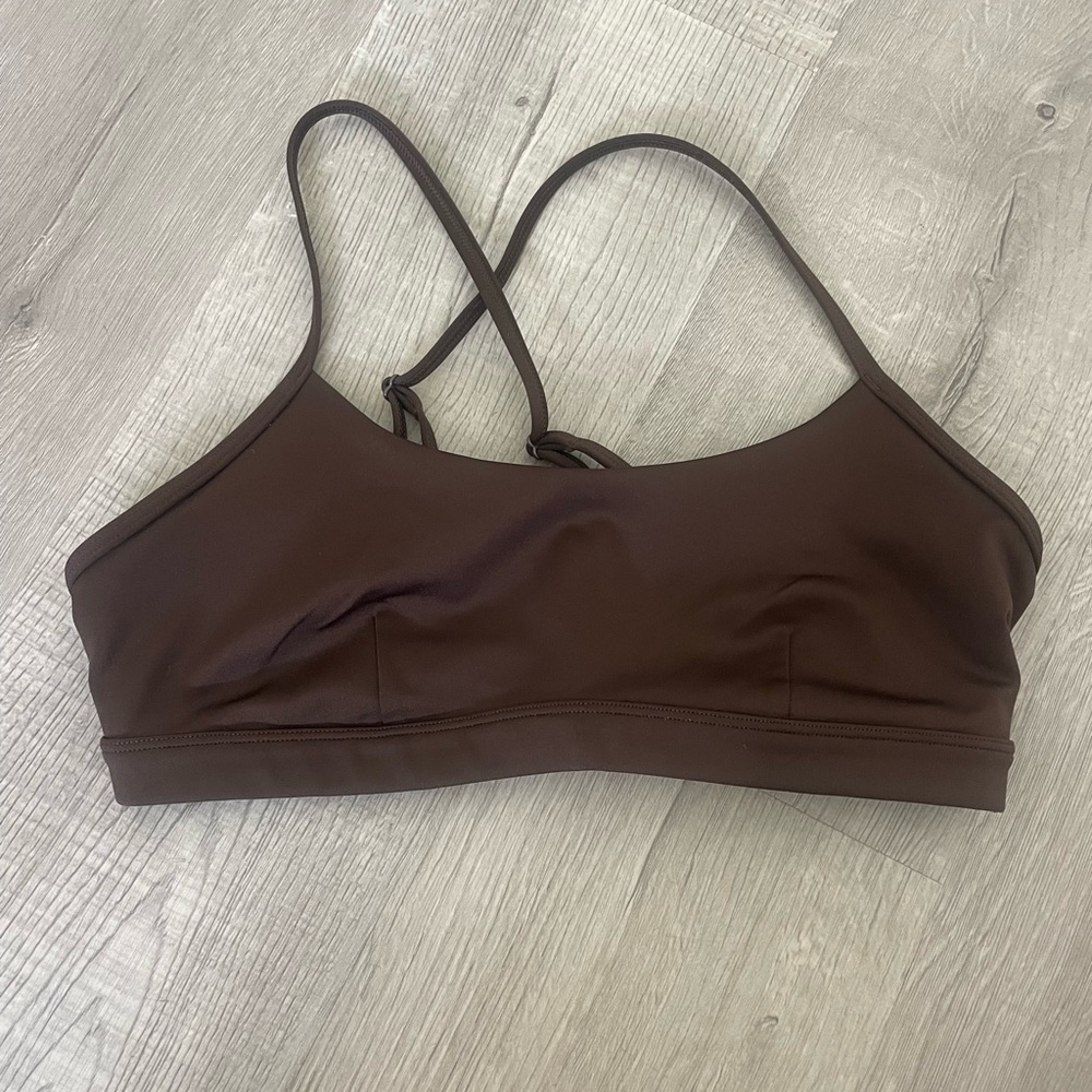 ALO Yoga Chocolate Brown Strappy Airlift Sports Bra